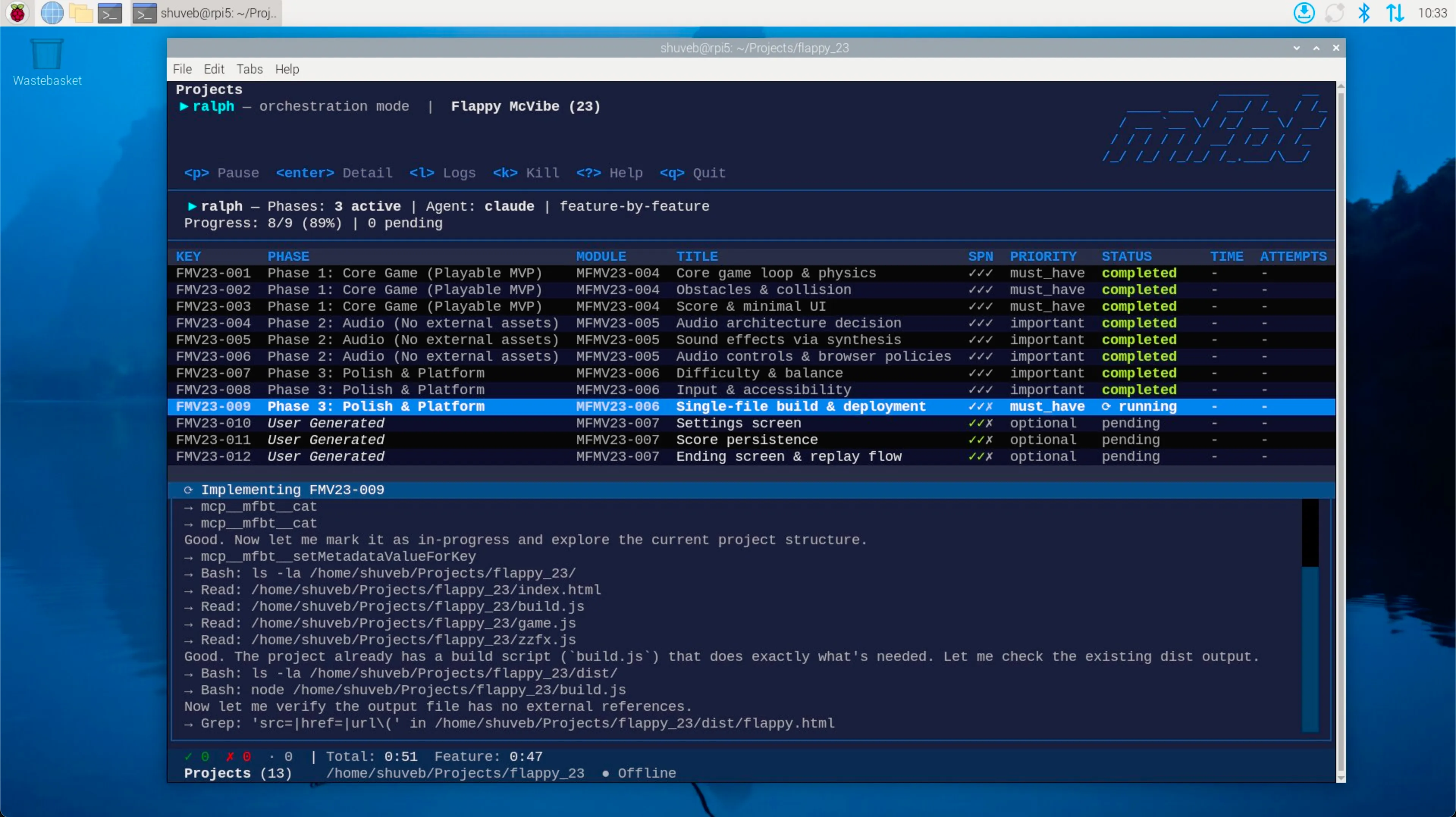 An Efficient Ralph Wiggum Loop on Raspberry Pi Powered by mfbt